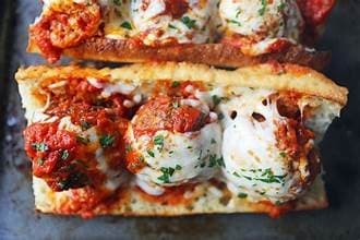 Meatball Parmigiana sandwiches